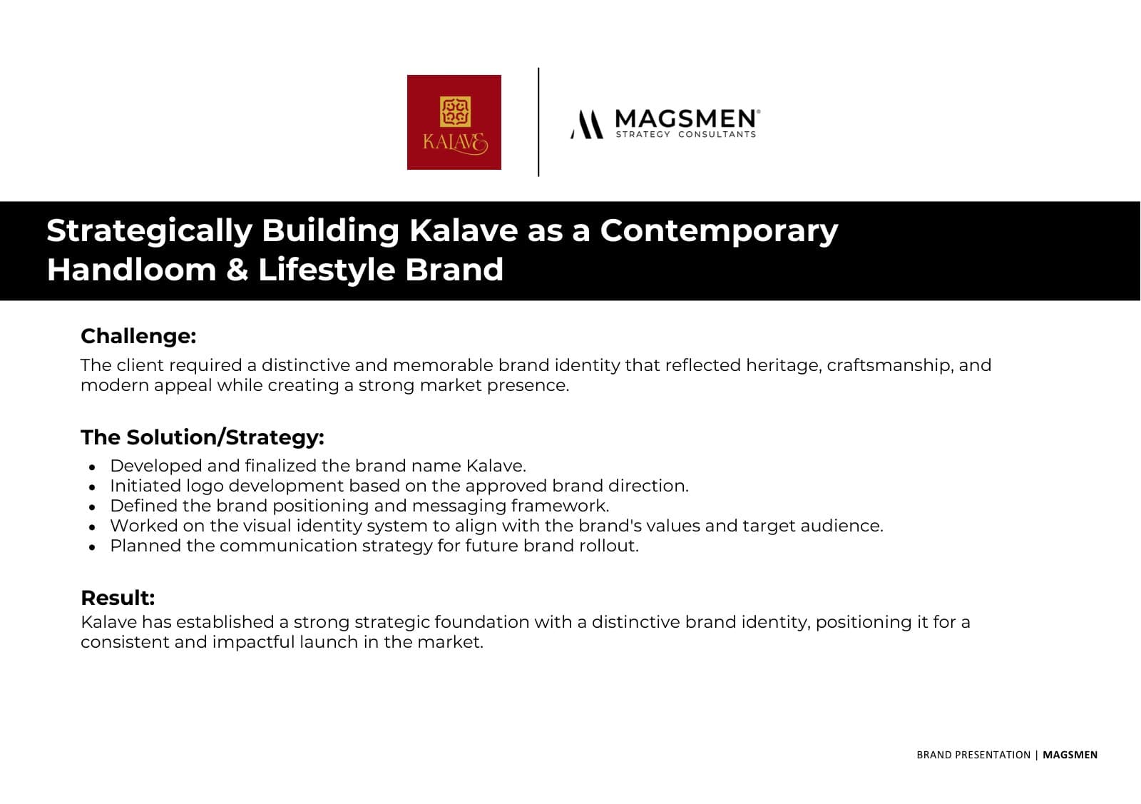 Kalave case study