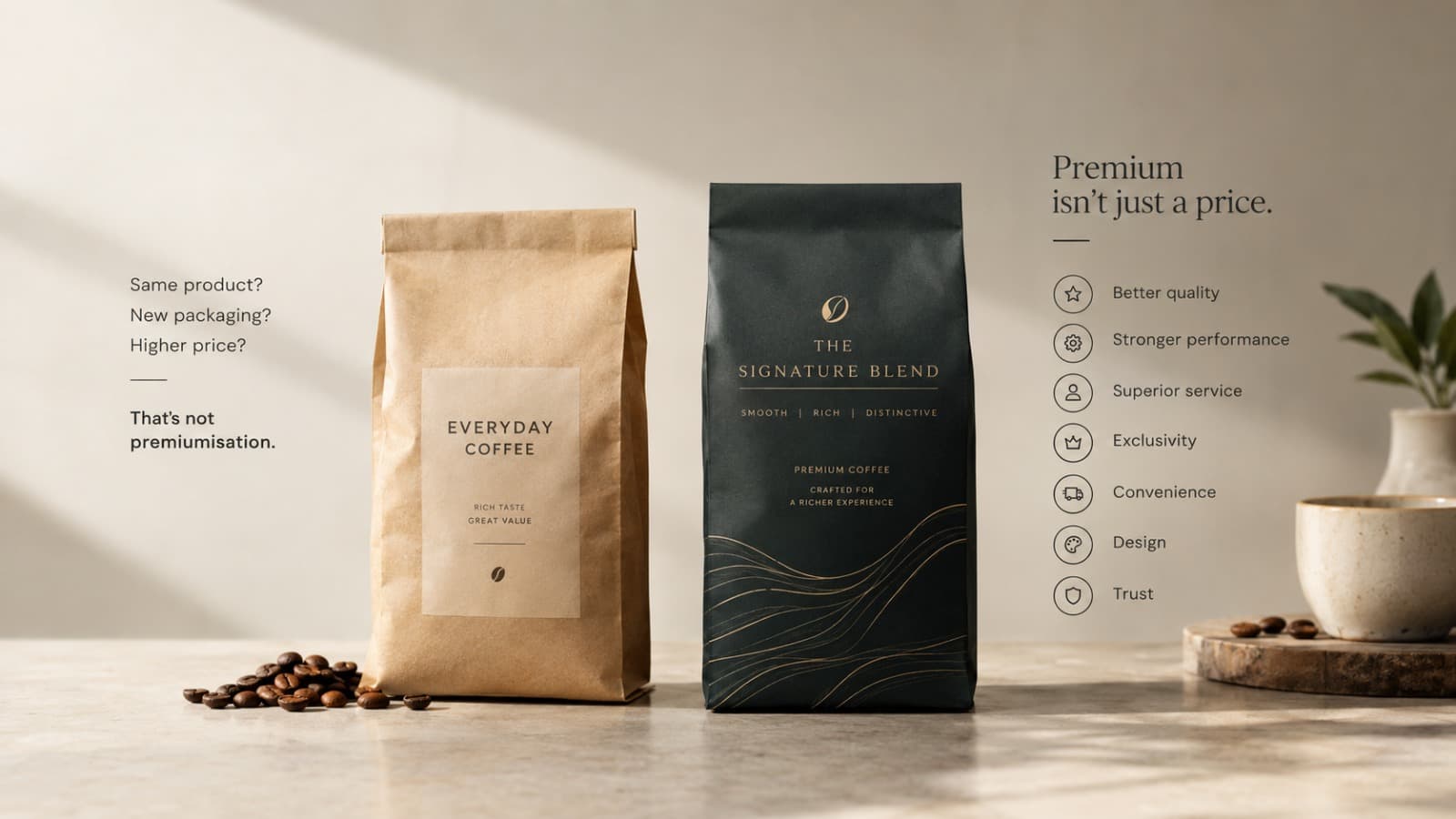 Editorial artwork for Premium Isn't Just a Price. It Starts With Strategy.