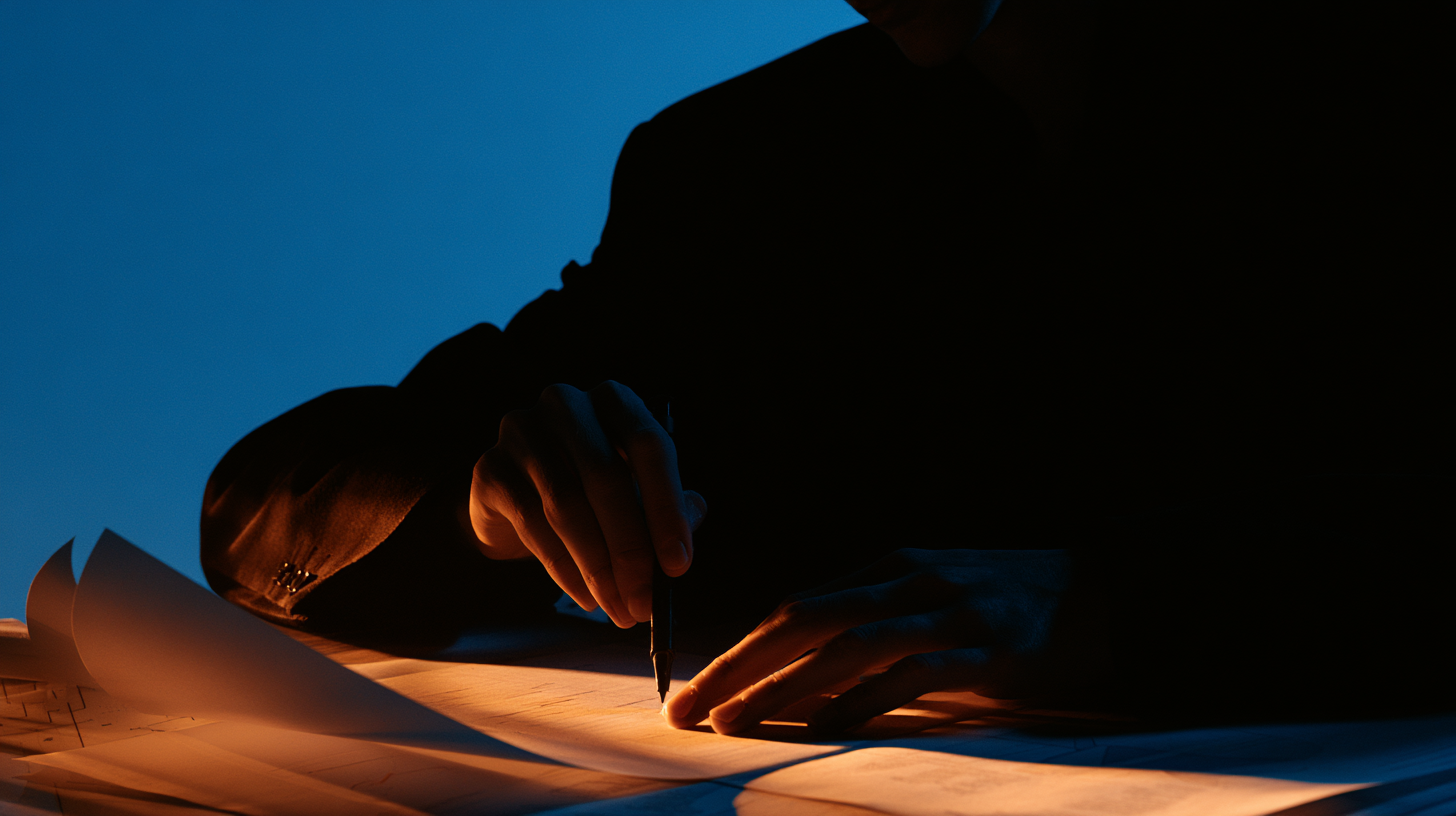 A consultant working through a plan on a chart